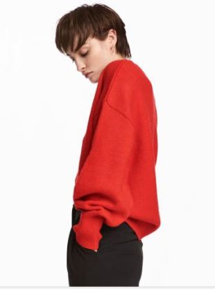 hm red sweater